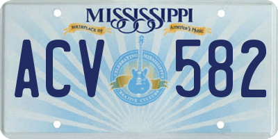 MS license plate ACV582