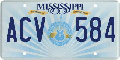 MS license plate ACV584