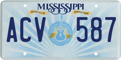 MS license plate ACV587