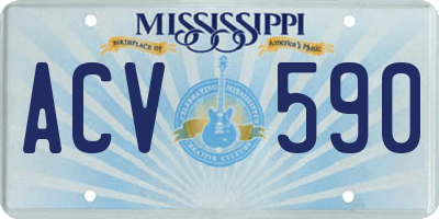 MS license plate ACV590