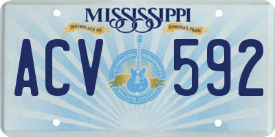 MS license plate ACV592