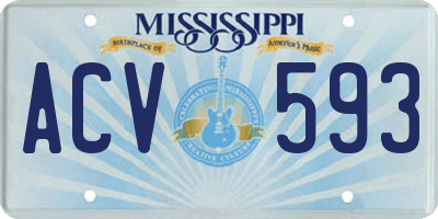 MS license plate ACV593