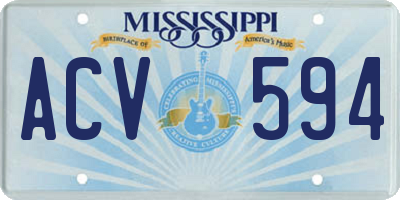 MS license plate ACV594