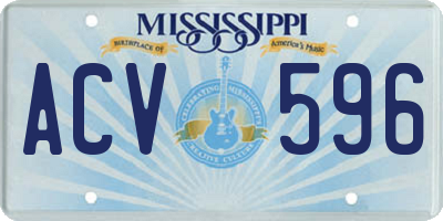 MS license plate ACV596