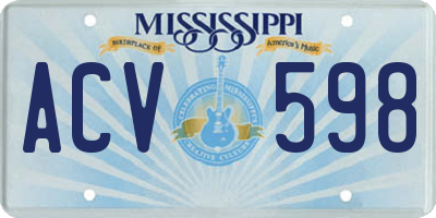 MS license plate ACV598