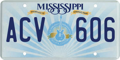MS license plate ACV606