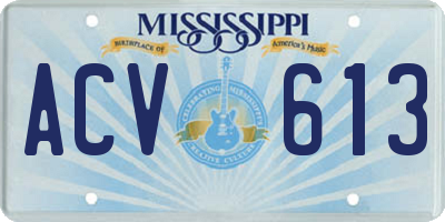 MS license plate ACV613
