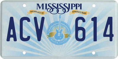 MS license plate ACV614