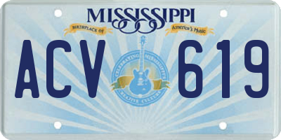 MS license plate ACV619