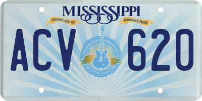 MS license plate ACV620