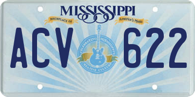 MS license plate ACV622