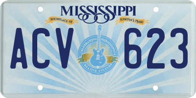 MS license plate ACV623