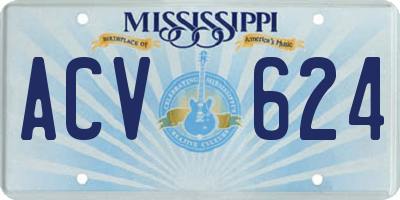 MS license plate ACV624