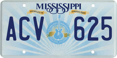 MS license plate ACV625
