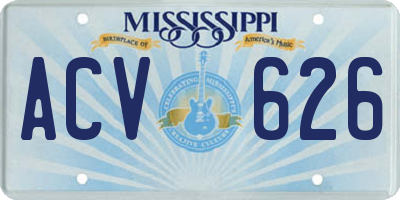 MS license plate ACV626