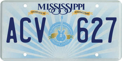 MS license plate ACV627