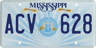 MS license plate ACV628