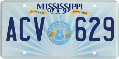 MS license plate ACV629