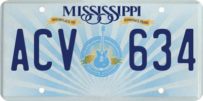 MS license plate ACV634