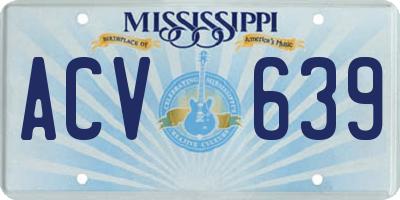 MS license plate ACV639