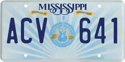 MS license plate ACV641