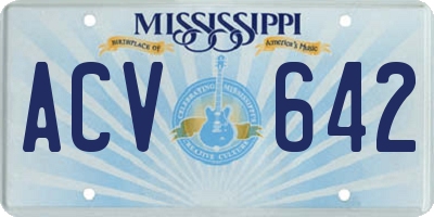 MS license plate ACV642