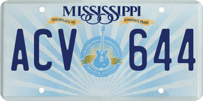 MS license plate ACV644