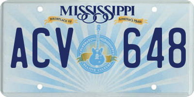 MS license plate ACV648