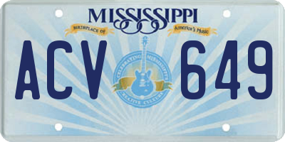MS license plate ACV649