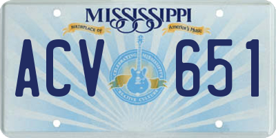 MS license plate ACV651