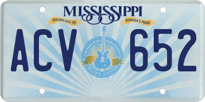 MS license plate ACV652