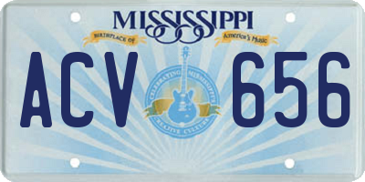 MS license plate ACV656