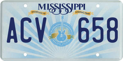 MS license plate ACV658