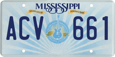 MS license plate ACV661