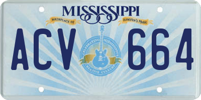 MS license plate ACV664