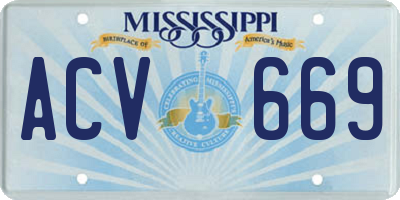 MS license plate ACV669