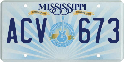 MS license plate ACV673