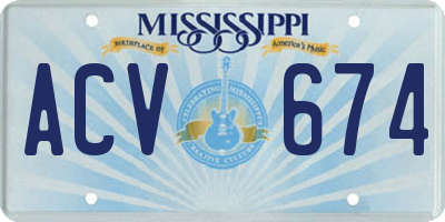 MS license plate ACV674