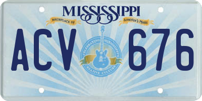 MS license plate ACV676