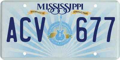 MS license plate ACV677
