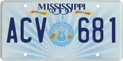 MS license plate ACV681