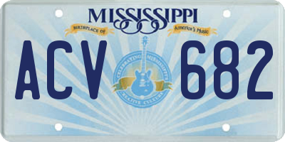 MS license plate ACV682