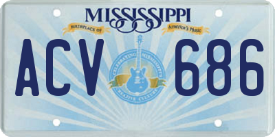MS license plate ACV686