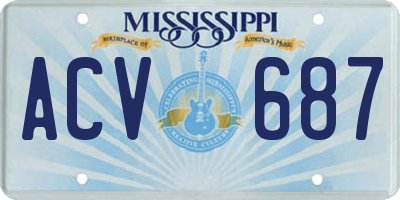 MS license plate ACV687