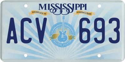 MS license plate ACV693