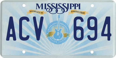 MS license plate ACV694