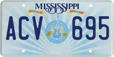 MS license plate ACV695