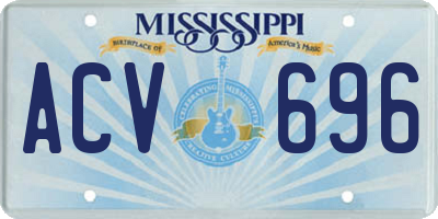 MS license plate ACV696