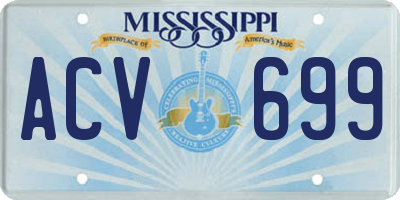 MS license plate ACV699