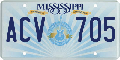 MS license plate ACV705